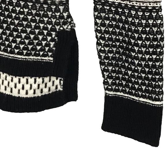 Madewell Fineprint Pullover Crewneck Sweater Black White Vent Sweater sz S - Picture 8 of 13